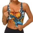 thumbnail image 4 of Lsque Spring Butterfly Flowers Printed Women'S Sports Bra, Compression, Moisture Wicking, High-Impact Sports Bra For Women,Supportive sports bra-Small, 4 of 9