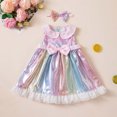 thumbnail image 5 of MEZZALL Girls Sleeveless Sequin Bow Waist Dress Kids Girls Lightweight Party Cute Dresses, 5 of 9