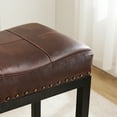 thumbnail image 4 of edx Bar Stools Set of 2, Modern Counter Height, 24 Inch Kitchen Barstools with Metal Base, PU Leather Saddle Seats for Kitchen Island, Brown, 4 of 8