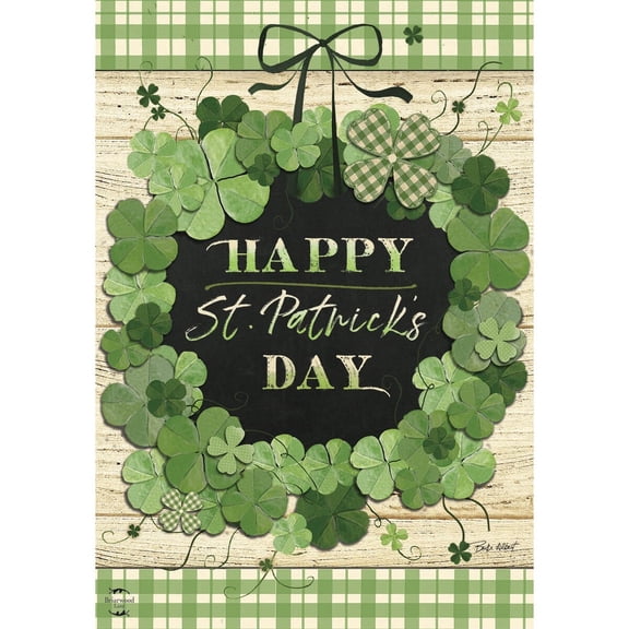 Briarwood Lane Garden Flag 12x18 For Outdoor Lucky Wreath St. Patrick's Day For St. Patrick's Day Shamrock Irish Garden Flag Garden Flag Flags For Outside