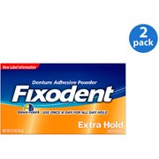 Fixodent Extra Hold Powder Denture Adhesive 2.7 oz (Pack of 2)