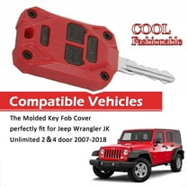 For JK Accessories Car Key Fob Case Cover for Jeep Wrangler JK 07-2018 Red NEW
