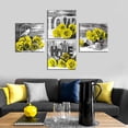 thumbnail image 5 of Grey and Yellow Rose Wall Art Bedroom Bathroom Decor Yellow Flower Canvas Prints Artwork for Living Room Black and White Romantic Love Wall Pictures Floral Painting Kitchen Home Decoration 12x12" 4Pcs, 5 of 6