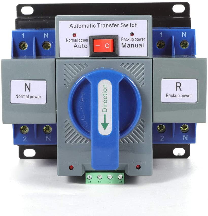 Dual Power Supply AC 220V 2P 50A Automatic Transfer Switch Toggle Switch Change-Over Switch for Office Buildings 