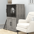thumbnail image 4 of Cat Litter Box Enclosure with Platform, Double Layer Hidden Litter Boxes Furniture, Cat House with Ladder, 4 of 6