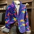 thumbnail image 5 of Mardi Gras Blazer for Men Corduroy Jacket Two Button Sport Coat Carnival Themed Pattern Suit Jackets for Dinner Prom Party, 5 of 5