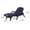 thumbnail image 5 of Noble House Waverly Outdoor Faux Wicker Lounge with Cushion Dark Brown/Navy Blue, 5 of 7
