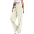 thumbnail image 2 of Cadmus Womens 30" High Waist Wide Leg Sweatpants Drapey Soft Casual Drawstring Workout Pants with Pockets, 2 of 9