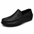 thumbnail image 3 of Big Size Men's Casual Loafers Slip On Leather Shoes Comfortable Lightweight Driving Shoes Male Moccasins Classic Penny Loafer Flats Boat Shoes Outdoor Walking Shoes, 3 of 16