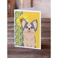 thumbnail image 2 of Summer Sunflowers Longhaired Blue and White Chihuahua Greeting Cards and Envelopes Pack of 8 7 in x 5 in, 2 of 3