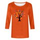 thumbnail image 4 of Heisall Women's Spring Autumn Tops 3/4 Sleeve Round Neck Casual Fashion Blouses Orange Festival Print Shirts, 4 of 4