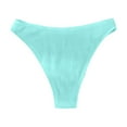 thumbnail image 6 of yueewhu Women's Bikini Swim Bottom Briefs Ribbed High Cut Mid Waist Cheeky Bathing Suit Bottom (Light Blue, S), 6 of 6