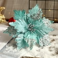 thumbnail image 3 of Flor seca Artificial grande para decoración de árbol de Navidad, adornos, decoración de flores de Pascua con purpurina roja, plateada y dorada, 3 of 4