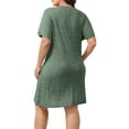 thumbnail image 4 of Fantaslook Plus Size Womens Dresses Short Sleeve Lightweight Ribbed Sundress V Neck Casuel Shirt Dresses, 4 of 8