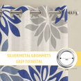 thumbnail image 6 of Geometric Flower Kitchen Curtains Window Panels, Vintage Country Floral Blue Grey on Linen Insulated Window Treatment Curtain, Grommet Curtains for Bedroom/Living Room/Bathroom, 2 Piece 42"Wx45"L, 6 of 8