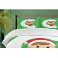 thumbnail image 4 of Ambesonne Christmas Alphabet Duvet Cover Set, Letter C Cartoon, 2-Calking, Green Dark Coral White, 4 of 7