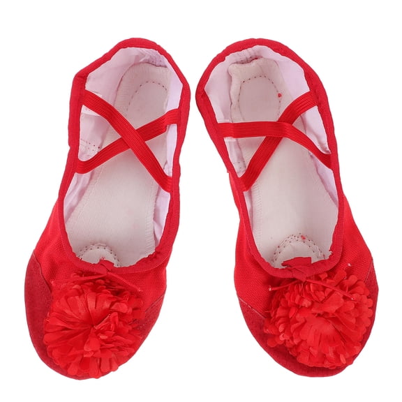 Raindrops 1Pair Red Dancing Shoes with Professional Sole Elastic Band for Yoga and Belly Dance Use