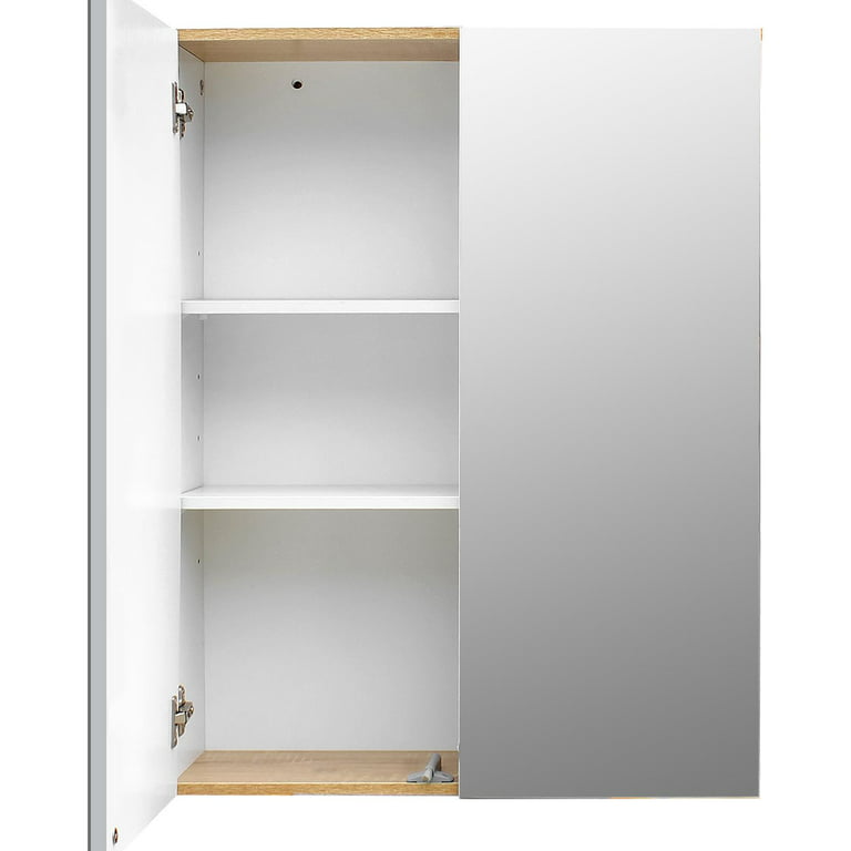 Ktaxon Wall Mounted Medicine Cabinet Bathroom Storage Cabinet Organizer  with Mirror Door and Adjustable Shelf, White 