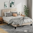 thumbnail image 5 of Jarenie Full Size Bed Frame with Fabric Upholstered Platform Bed and Wooden Slats Support, Adjustable Height Headboard/No Box Spring Needed/Easy Assembly/Mattress Foundation, 5 of 8