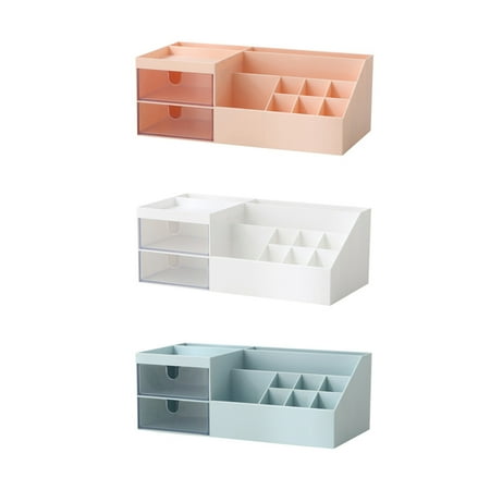 LOLIPPYY Plastic Cosmetic Organizer Storage Box with Compartments for Home Office and Living Room