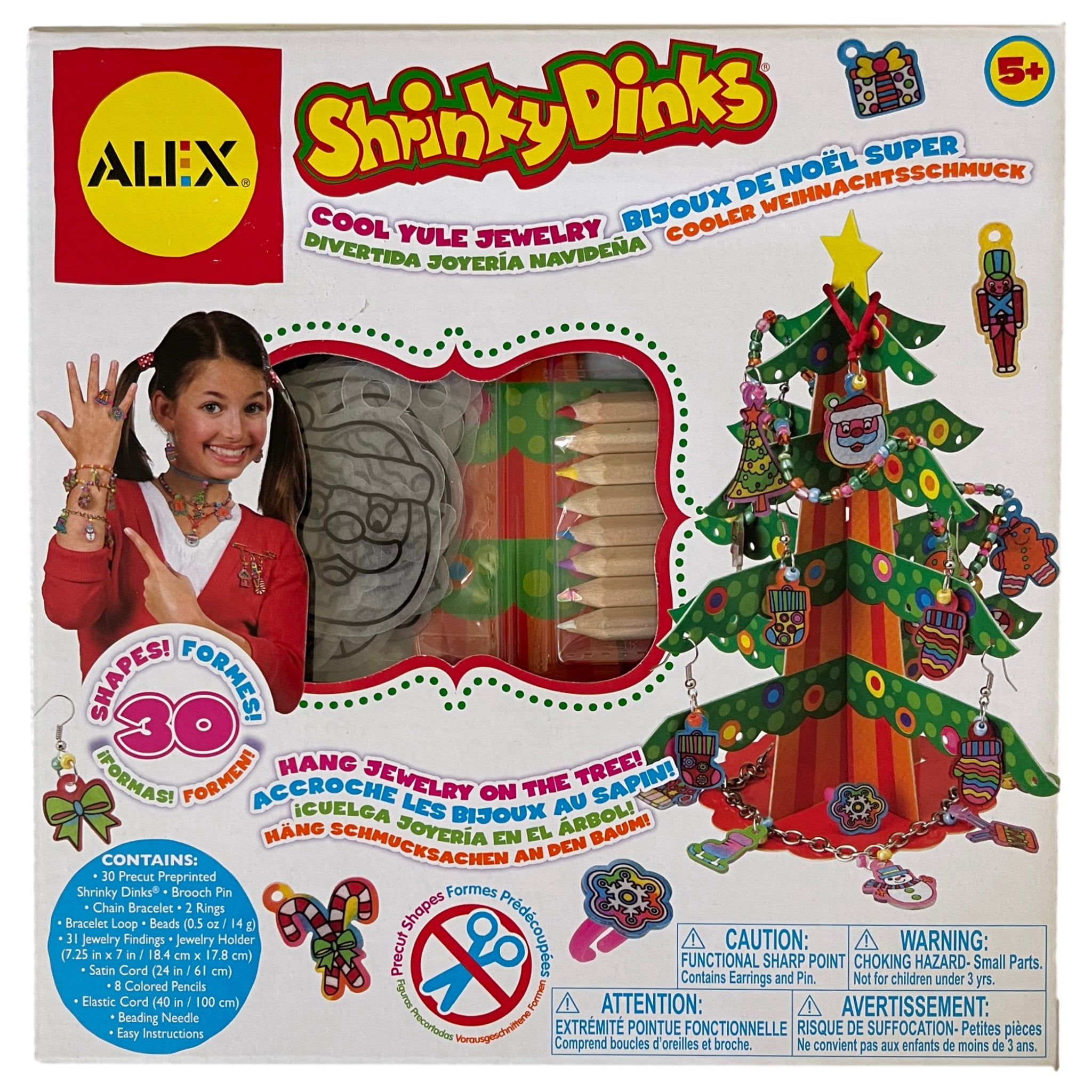 Alex Toys Shrinky Dinks Cool Yule Christmas Jewelry Craft Set 30 Designs