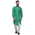 thumbnail image 1 of Atasi Kurta-Chemise pour Homme à Col Mandarin, Coton Uni, Kurta Long Extensible pour Garçons-Xx-Grand, 1 of 6