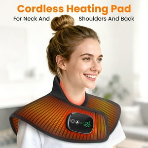 Wireless Neck Heating Pad to Relieve Neck Pain - Portable and Adjustable with Timer