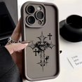 thumbnail image 3 of Funda de teléfono con estampado de Cruz Negra de lujo para iPhone 16, 15, 14, 13, 12, 11 Pro Max, Mini, XR, XS, 7, 8 Plus, SE2, Funda suave a prueba de golpes, 3 of 5