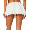 thumbnail image 2 of Douhoow Women Ruffle Bubble Skirts Solid Color Elastic Waist Mini Skirt Streetwear, 2 of 9