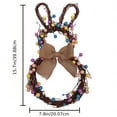 thumbnail image 3 of Easter Bunny Wreath, Spring Bunny Shaped Wreath with Bow, Artificial Flower Wreaths for Front Door Summer Farmhouse Holiday Wall Home Window Hanging Decor, 3 of 7