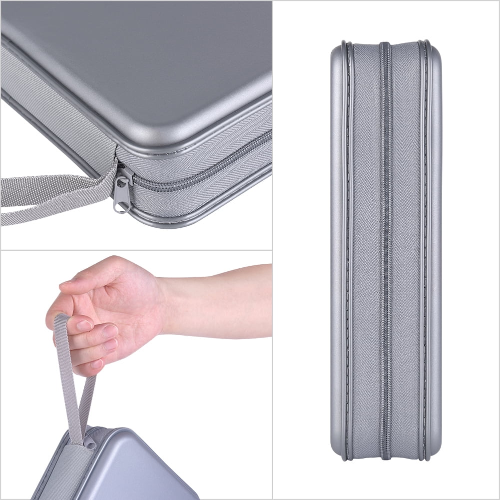 96 Capacity CD Case,Gray Hard Plastic CD/DVD Holder Portable Wallet
