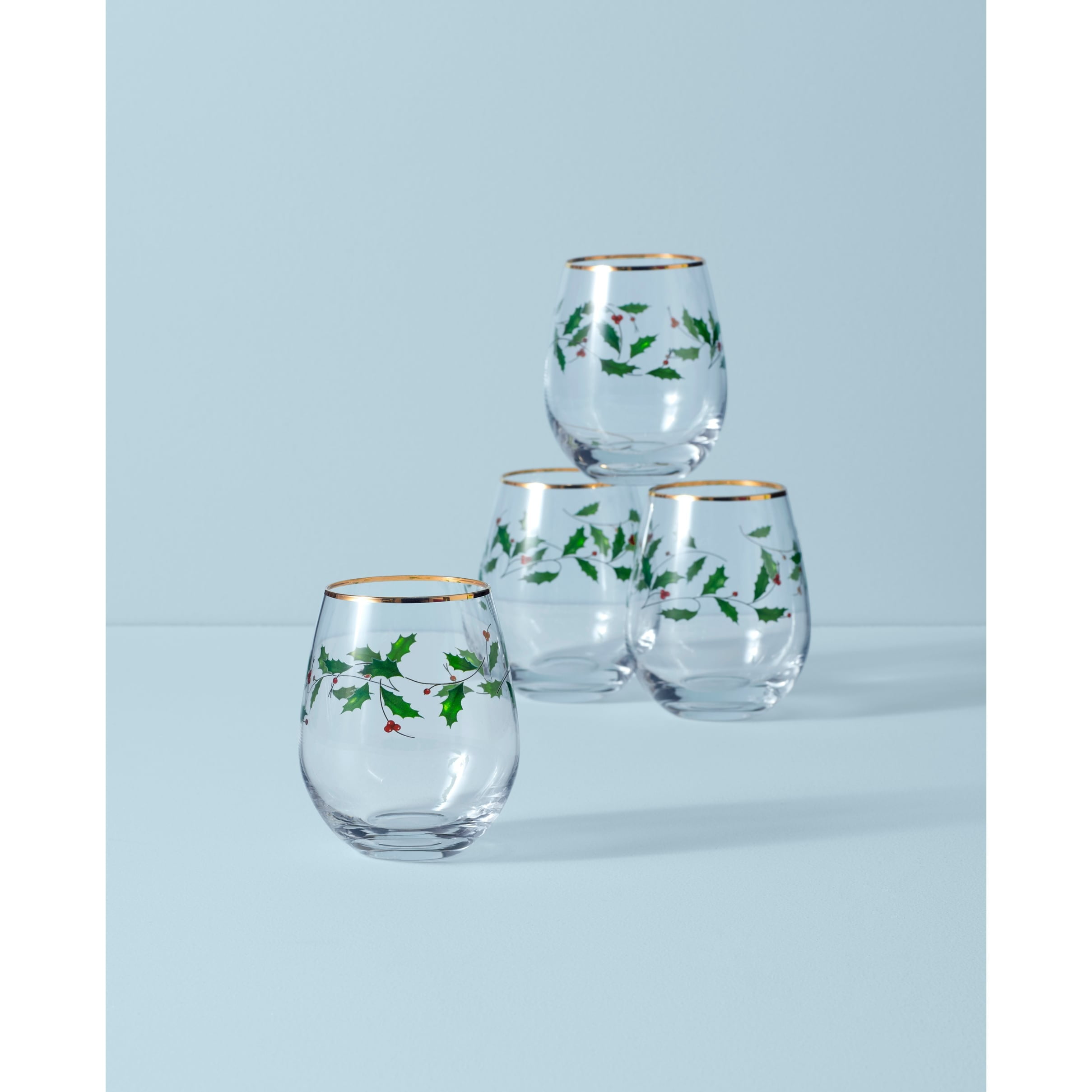 Lenox Holiday Stemless Wine Glass, Set of 4