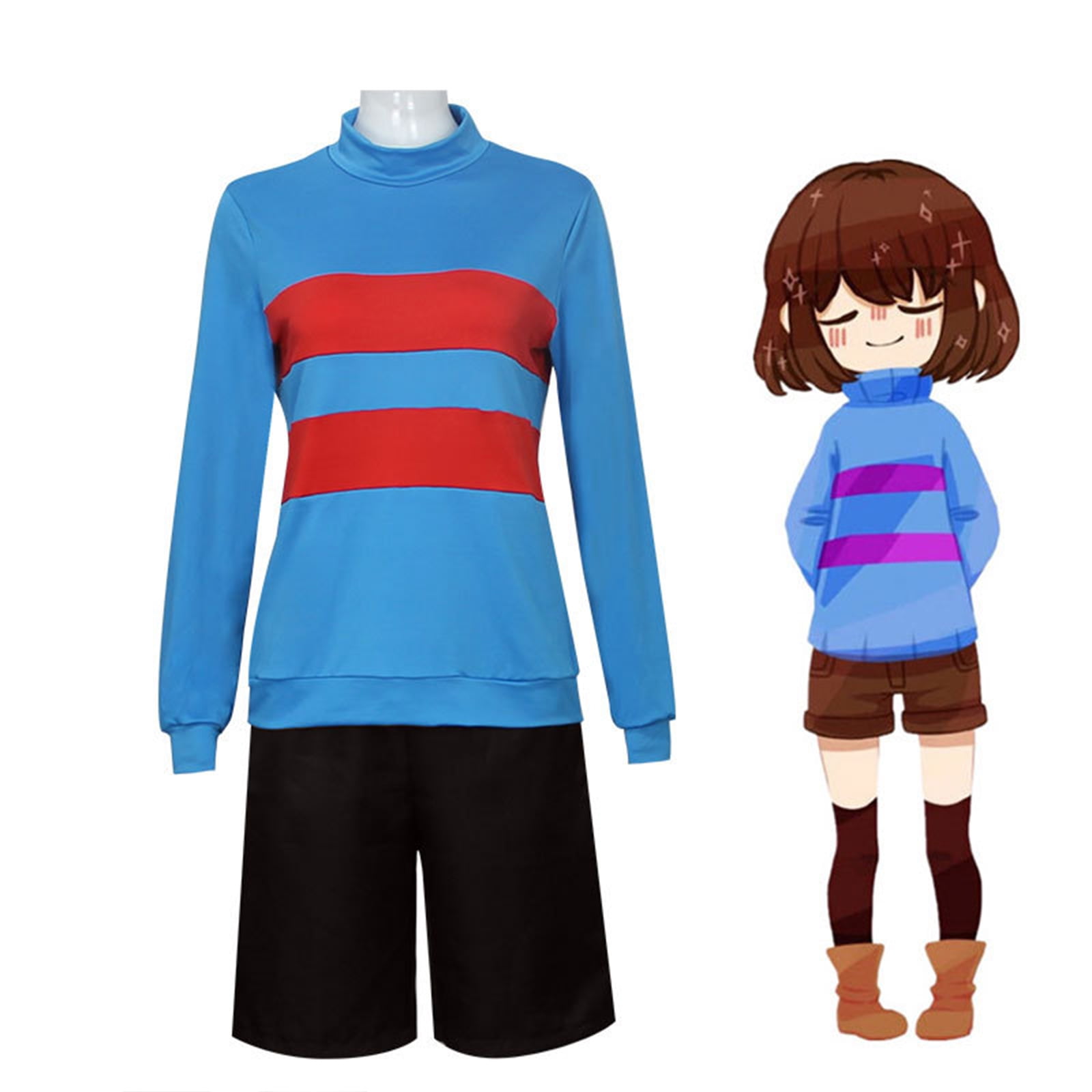 Cos-Animefly Game Undertale Frisk Chara Girls Cosplay Women Costume ...