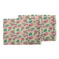 thumbnail image 3 of S4Sassy Yellow Tropical Leaves & Flamingo Bird Washable Printed Dining Reversible Tablemats With Napkins Set, 3 of 3
