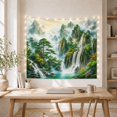 thumbnail image 5 of Forest Mountains with Cascading Waterfalls in Misty Valley, Mystical Illustration for Nature Lovers, Scenic Wall Art Decor, Housewarming Gift, Tapestry Wall Hanging for Bedroom and Living Room, 5 of 7