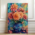 thumbnail image 4 of Dahlia Flower Canvas Wall Art 8x12 inches - Watercolor Dahlia Flower Floral Canvas Print Vintage Wall Decor for Bathroom Office, 4 of 5