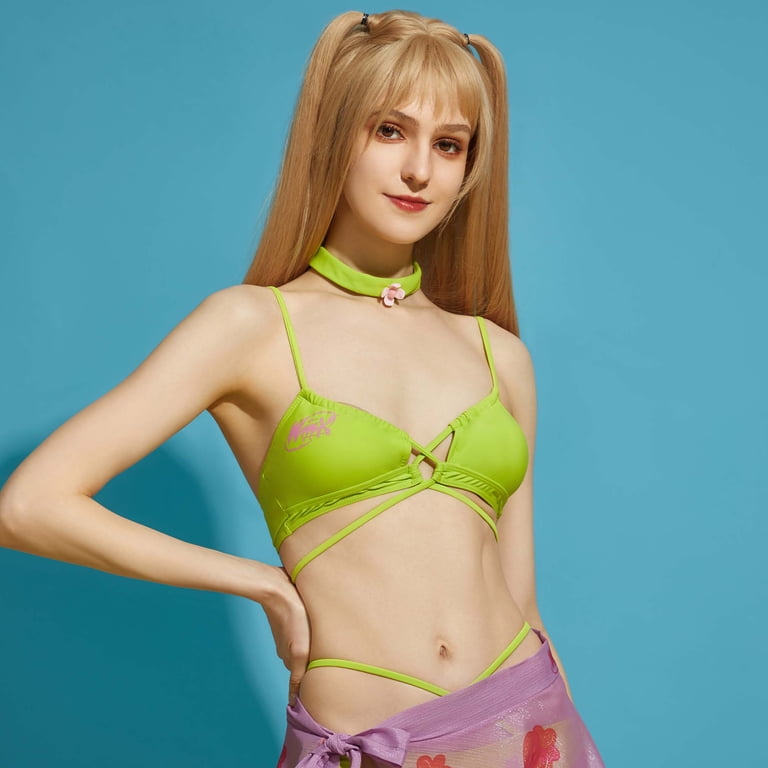 Officially Licensed] Winx Club Flora Swimsuit Two Piece Bikini Set