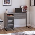thumbnail image 3 of Purdue Single Pedestal Computer Desk, Gray Oak, 3 of 9