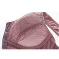 thumbnail image 6 of ATOYSOY 3Pc Plus Size Everyday Bra Wireless Lightly Breathable Push Up Underwear Comfort Bra Lace Front Closure Button Workout Support Full Coverage Bra Clearance Purple, 6 of 6