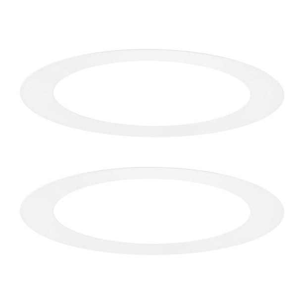 Uxcell Paquete de 2 Anillos Goof para Luces Empotradas de 6", 5.9" ID 8.1" OD Anillo de Recorte de Acero Duradero Montaje Flush Blanco