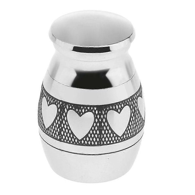 Urna funeraria de acero inoxidable con forma de corazón para cenizas de cremación, 4 x 2,9 cm, tamaño M