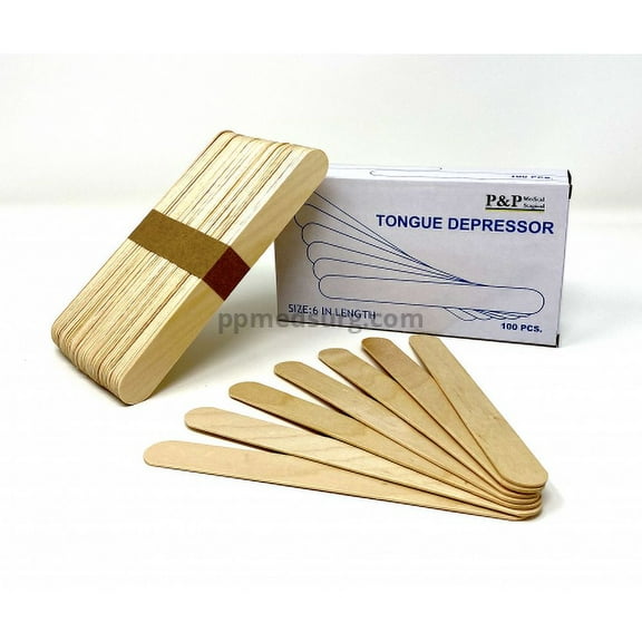 Tongue Depressors Non Sterile Non Splinter Chemical Free Wooden 6 inch High Grade Natural Birch Box of 200