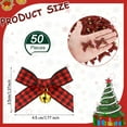 thumbnail image 3 of Dalrosia 50PCS Christmas Bow with Bell Mini Plaid Bows Buffalo Plaid Bow Gingham Bow Xmas Bells for Christmas Tree Crafts Home Decoration DIY Making Ornament, 3 of 5