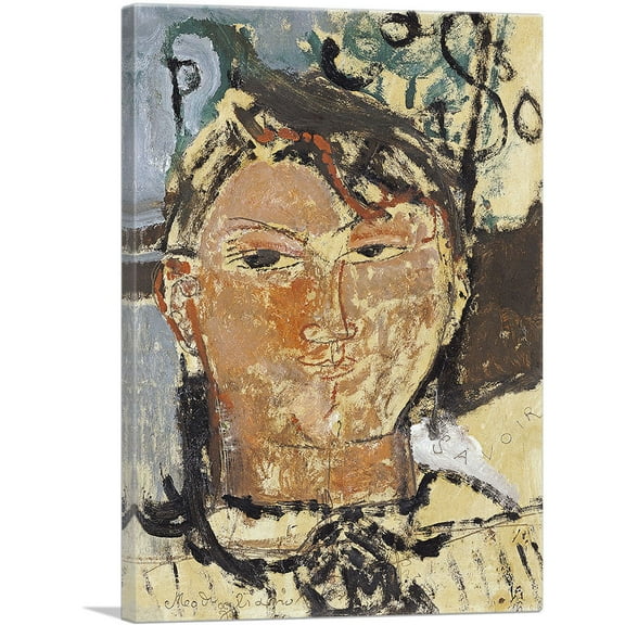 ARTCANVAS Portrait of Pablo Picasso 1915 Canvas Art Print by Amedeo Modigliani - Size: 26" x 18" (0.75" Deep)