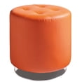 thumbnail image 2 of Sunpan Domani 18" Small Modern Faux Leather Swivel Ottoman in Orange, 2 of 2