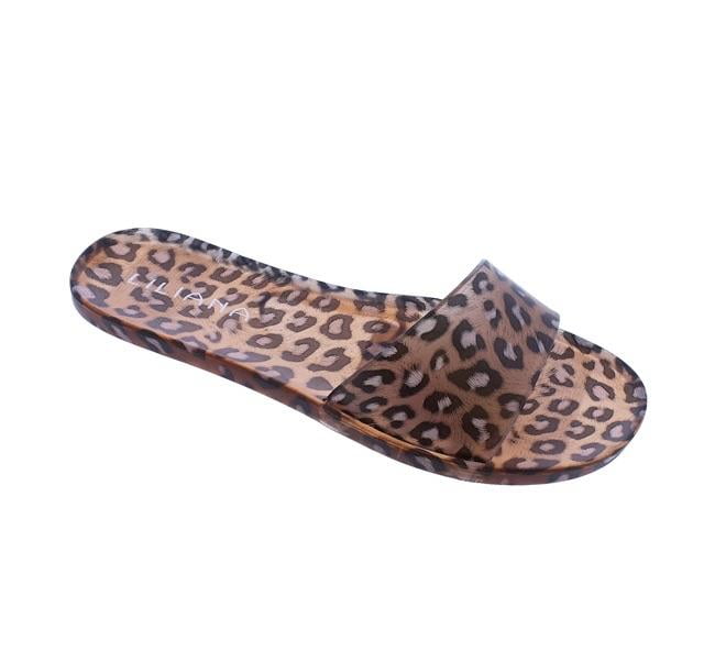 leopard jelly sandals