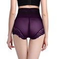 thumbnail image 2 of Gibobby Banda de sudoración para Calzoncillos de cintura alta para mujer, corsé posparto, levantamiento de cintura, escultura de cadera, pantalones corporales delgados para grasa (Morado, L), 2 of 5