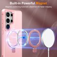 thumbnail image 4 of Allytechgroup Samsung Galaxy S25 Ultra Case Magnetic, Compatible with Magsafe & Car Mount Adjustable Stand Ring Holder Heavy Duty Shockproof Matte Phone Case for Samsung Galaxy S25 Ultra, Pink, 4 of 7