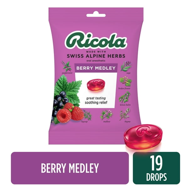 Ricola Berry Medley Throat Drops, 19 Count