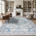 thumbnail image 5 of Janvonne 7'x10'Bohemian Blue Grey Area Rug, Low-pile Washable Non-Slip Boho Carpet for Living Room Bedroom Nursery, Pet Friendly，Home Decoration, 5 of 8